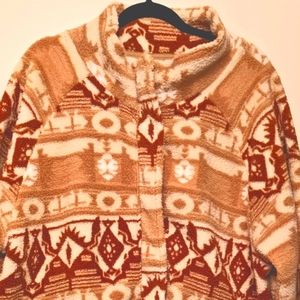 Full Zip sherpa jacket.